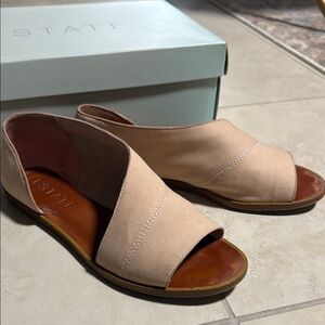 STATE Tan Butter Soft Leather Sandals Minimalist Design